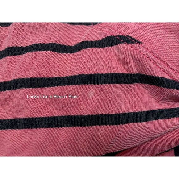 Electric & Rose Hand-Dyed Striped Pullover Tee Top Sz S Rose & Black Cotton NEW - Picture 5 of 5